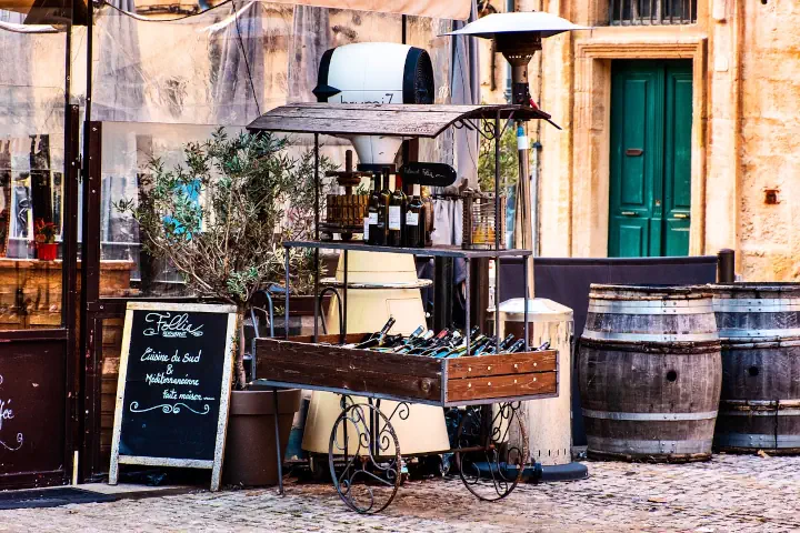 Traditional Wagon In Rustic Provencal Village