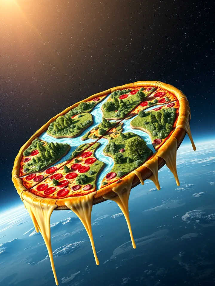 Flat Earth Theory Pizza